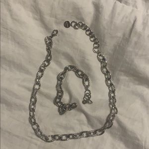 Stella & Dot silver necklace and bracelet